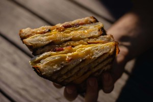 Authentic Cuban sandwich pressed and served at a Kissimmee local cafe
