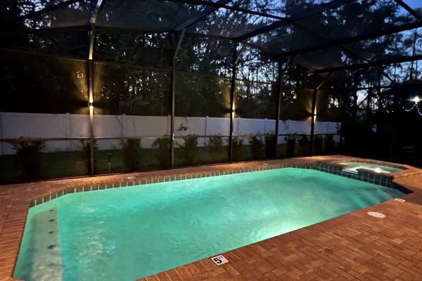 Pool with night lighting